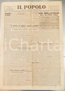 Giornale, rivista storica 1945 IL POPOLO Un miliardo al Partito Fascista  HIMMLER suicida  Giornale 1