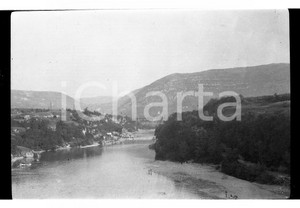 Fotografia d epoca originale 6x9cm NEGATIVO ORIGINALE 1921 FRIULI Tratto del fiume Tagliamento ? 1