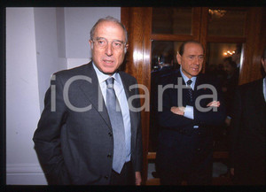 35mm vintage slide* 1996 MILANO Silvio BERLUSCONI e Gaetano PECORELLA