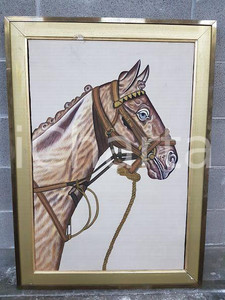 1975 CINA VINTAGE - Primo piano testa di cavallo - quadro 95 x 68,5 cm