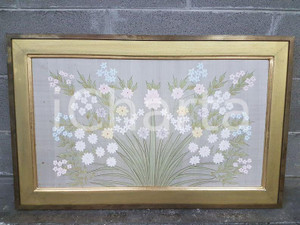 1970 VINTAGE Fiori a stelo lungo colori pastello  - Quadro 87 x 55 cm