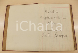 1900 ca TEATRO Coriolano - Tragedia in 5 atti - Fratelli SCAMPINI *Manoscritto