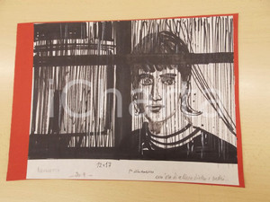 Stampa, bozzetto originale 1960 ca BRUNETTA Bruna MATELDI MORETTI Un ora di attesa Tavola originale 1
