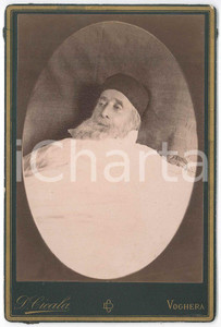 1880 ca VOGHERA Ritratto di anziano sul letto di morte - Foto CICALA 11x16 cm