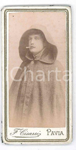 1880 ca PAVIA Giovane uomo incappucciato con sigaretta - Foto CISARRI - CURIOSA