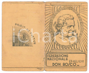 Oggetto da collezione cartaceo 1938 Federazione Nazionale ex Allievi DON BOSCO  Tessera Pietro Follis 1