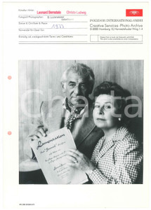 Fotografia d epoca originale 1977 MUSICA CLASSICA Leonard BERNSTEIN Christa LUDWIG Photo POLYDOR 21x30 cm 1
