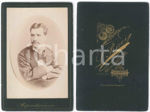 Fotografia d epoca originale 1890 ca MILANO Ritratto maschile  Fotografia LEONE RICCI 11x16 1