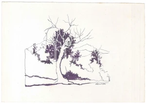 Opera d’arte autentica 1975 PADOVA Achille GAMBERINI  Cassetta votiva sui COLLI EUGANEI  Disegno 1