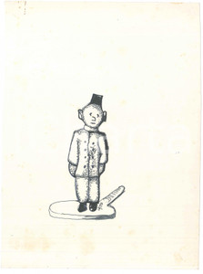 Opera d’arte autentica 1972 PADOVA Achille GAMBERINI  Il burattino Disegno 20x28 cm 1