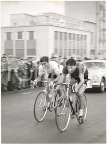 1954 CICLISMO 13° TROFEO BARACCHI - Louison BOBET Jacques ANQUETIL in gara *Foto