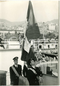 1957 GENOVA Cerimonia consegna della bandiera di combattimento al CT SAN GIORGIO