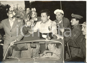 1954 ROMA GP Ciclomotoristico delle Nazioni - Arrivo di Bruno MONTI *Foto 18x13