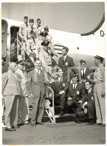 1955 ROMA Aeroporto CIAMPINO - Arrivo dei cadetti della Civil Air Patrol *Foto
