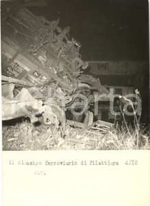 1953 FILATTIERA (MS) Disastro  ferroviario - I rottami dei treni - Foto 13x18 cm
