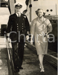 1958 SOUTHAMPTON Captain John BLACKBURN sails in Antarctic ship with his wife