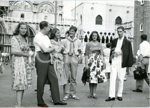 1958 VENEZIA Piazza San Marco - I fratelli principi di LÖWENSTEIN in visita (2)