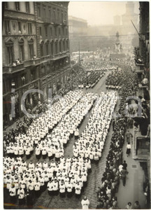 1954 MILANO Via Dante - Corteo funebre per il card. Ildefonso SCHUSTER *Foto