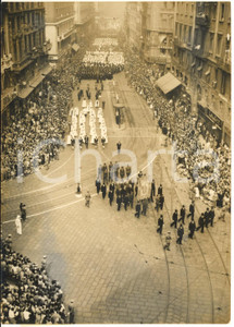 1954 MILANO Funerali card. Ildefonso SCHUSTER - Veduta aerea del corteo *Foto
