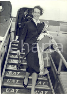 1959 PARIS BOURGET Arrivo Julia SHEPHERD "Miss Acciaio" su volo UAT - Foto 13x18