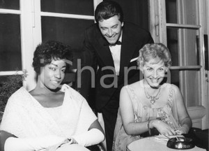 Fotografia d epoca originale 1958 GENOVA Inaugurazione Lido d ALBARO  Gloria DAVY Achille TOGLIANI  Foto 1