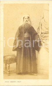 1860 ca Portrait of the Patriarch of Jerusalem - Photo albumen CDV GERUZET  Fotografia originale d'epoca.FOTOGRAFO: Jules G&eacute;ruzet - BruxellesCONDIZIONI: GFORMATO: CDV    originale e autentica 1