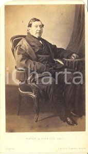 1860 ca Ritratto di Gioacchino ROSSINI- Foto vintage CDV MAYER & PIERSON  Fotografia originale d'epoca.FOTOGRAFO: Mayer &amp; Pierson - ParisCONDIZIONI: G (margini arrotondati per l'inserimento in un album)FORMATO: CDV    originale e autentica 1