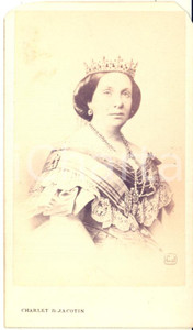1860 ca Regina Isabella II di Spagna - Foto vintage CDV CHARLET & JACOTIN  Fotografia originale d'epoca.FOTOGRAFO: Charlet &amp; Jacotin- ParisCONDIZIONI: G (margini arrotondati per l'inserimento in un album)FORMATO: CDV    originale e autentica 1