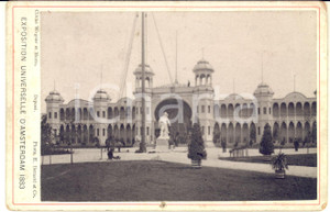 1883 AMSTERDAM Exposition Universelle - Photo vintage BERNARD et Cie 17x11 cm  Fotografia d'epoca, su cartoncino rigido.CONDIZIONI: FAIR (piccolo foro al margine inferiore, minima macchia al lato sinistro e lievi sbrecciature angolari; residui cartacei al verso)FORMATO: 17x11 cm    originale e autentica 1