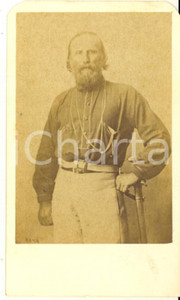 1870 ca RISORGIMENTO Ritratto di Giuseppe GARIBALDI - Foto vintage CDV  Fotografia originale d'epoca.CONDIZIONI: G (angoli arrotondati per l'inserimento in album)FORMATO: CDV    originale e autentica 1