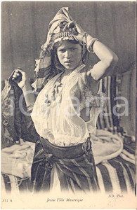 1910 ca ETHNIC NUDE ARAB Jeune fille mauresque - Vintage postcard FP Cartolina postale d'epoca, non viaggiata.FORMATO: FPCONDIZIONI: G    originale e autentica 1
