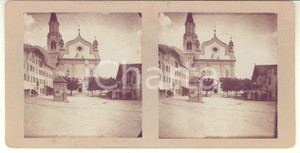 Agosto 1913 CORTINA D'AMPEZZO Chiesa SS. Filippo e Giacomo - Foto stereoscopica Fotografia stereoscopica d'epoca, su cartoncino rigido.Didascalia manoscritta al verso in lingua tedesca.FORMATO: 18x9 cmCONDIZIONI: G     originale e autentica 1
