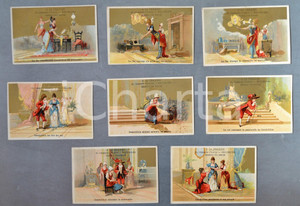 1890 BRUXELLES A LA FRILEUSE Chemises *Série 11 chromos publicitaires CENDRILLON  Serie di 11 cartoncini pubblicitari, stampati in cromolitografia, per la casa di confezioni "A la frileuse", specializzata in moda per l'infanzia.CONDIZIONI: G FORMATO: 8x12 cm    originale e autentica 1