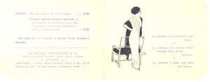 1910 ca MILANO Ditta Achille BRIOSCHI Assorbenti igienici LYSOFORM - Biglietto  Pubblicit&agrave; d'epoca, originale, in forma di biglietto su 4 facciate.CONDIZIONI: GFORMATO: 11x9 cm    originale e autentica 1