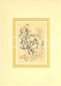 1930 ca VINTAGE EROTIC Threesome - Scene in a living room *Engraving 20x28 cm  Stampa originale d'epoca, montata su passepartout in cartoncino.CONDIZIONI: GFORMATO: 20x28 cm (cartoncino); 13x18 cm (stampa)    originale e autentica 1