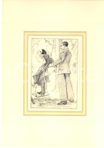 1930 ca VINTAGE EROTIC Sex on the swing - Engraving 20x28 cm  Stampa originale d'epoca, montata su passepartout in cartoncino.CONDIZIONI: G FORMATO: 20x28 cm (cartoncino); 13x19 cm (stampa)    originale e autentica 1