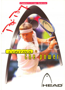 1980 ca TENNIS Björn BORG - Cartolina pubblicitaria HEAD con AUTOGRAFO 10x15 cm Cartolina pubblicitaria autografata.CONDIZIONI: GFORMATO: 10x15 cm    originale e autentica 1