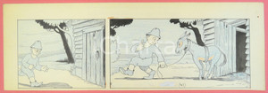 1950 ca DUTCH COMIC by A. REUVERS Original comic strip n.41 - ORIGINAL ART Striscia a fumetti d'epoca, originale e autentica. Disegno originale a china di A. Reuvers.EDITORE: Omnium PressCONDIZIONI: FAIR (residuo di incollatura al recto)DIMENSIONI: 32x10 cm    originale e autentica 1