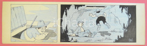 1950 ca DUTCH COMIC by A. REUVERS Original comic strip n.22 - ORIGINAL ART Striscia a fumetti d'epoca, originale e autentica. Disegno originale a china di A. Reuvers.EDITORE: Omnium PressCONDIZIONI: FAIR (residuo di incollatura al verso, piegature al margine superiore e inferiore)DIMENSIONI: 32x10 cm    originale e autentica 1