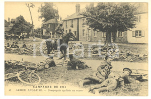 1914 WW1 ARMEE ANGLAISE - Compagnie cycliste au repos - Postcard Cartolina postale d'epoca, scritta ma non viaggiata. GOOD/buono  Formato: 14x9 cm originale e autentica 1