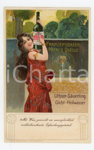 1900 ca Franzensbader NATALIE QUELLE Heilwasser - Vintage postcard ILLUSTRATED Cartolina postale d'epoca illustrata, pubblicitaria.Non viaggiata.CONDIZIONI: POOR (macchia centrale)FORMATO: FP    originale e autentica 1