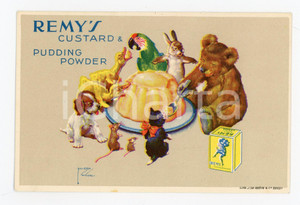 1910 ca BELGIQUE REMY'S Pudding powder - Carte postale ill. Lawson WOOD Cartolina postale d'epoca, illustrata, pubblicitaria.Non viaggiata.CONDIZIONI: GFORMATO: FP    originale e autentica 1