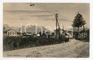 1915 SEDICO (BL) Vecchio Palazzo CREPADONA e Alpi bellunesi - Cartolina FP VG  Cartolina postale d'epoca, viaggiata.CONDIZIONI: fairFORMATO: FP    originale e autentica 1