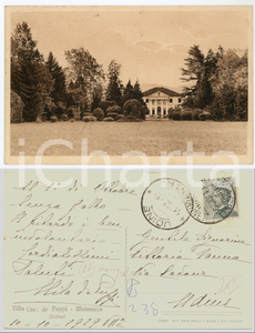 1929 MOIMACCO (UD) Villa De Puppi - Autografo di Elena DE PUPPI Cartolina FP VG  Cartolina postale d'epoca, viaggiata.CONDIZIONI: FAIRFORMATO: FP    originale e autentica 1