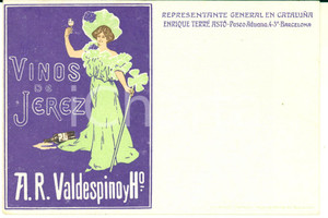 1900 ca BARCELONA Enrique TERRE ASTO Vinos de JEREZ - Illustrated postcard  Pregevole cartolina postale pubblicitaria d'epoca, illustrata a colori, non viaggiata.CONDIZIONI: GFORMATO: FP    originale e autentica 1