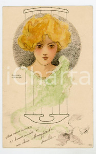 1901 ART NOUVEAU Artist Raphael KIRCHNER - Blonde lady - Postcard  Cartolina postale d'epoca, opera dell'artista e illustratore Raphael Kirchner, viaggiata.CONDIZIONI: FAIR (piegature angolari)FORMATO: FP    originale e autentica 1