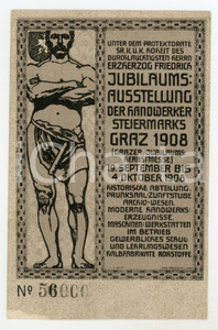 1908 GRAZ (AUSTRIA) Jubilaums Ausstellung der Handwerker Steiermarks - Postcard  Cartolina postale d'epoca, non viaggiata. GOOD/buono  Formato: 9x14 cm originale e autentica 1