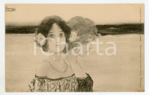 1900 ca ART NOUVEAU Raphael KIRCHNER "Greek Vergins" - Girls - Postcard  Rara cartolina postale d'epoca, opera dell'artista e illustratore Raphael Kirchner, non viaggiata.Serie "Greek Vergins".CONDIZIONI: FAIR (lievi piegature al lato sinistro)FORMATO: FP    originale e autentica 1
