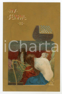 1900 ca ART NOUVEAU Raphael KIRCHNER Au sérail - III - RARE Vintage Postcard  Rara cartolina postale d'epoca, opera dell'artista e illustratore Raphael Kirchner, non viaggiata.CONDIZIONI: GFORMATO: FP    originale e autentica 1
