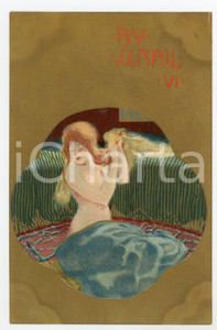 1900 ca ART NOUVEAU Raphael KIRCHNER Au sérail - VI - RARE Vintage Postcard  Rara cartolina postale d'epoca, opera dell'artista e illustratore Raphael Kirchner, non viaggiata.CONDIZIONI: GFORMATO: FP    originale e autentica 1